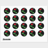 Sticker Rond Clef, Rose de colibri (Feuille)
