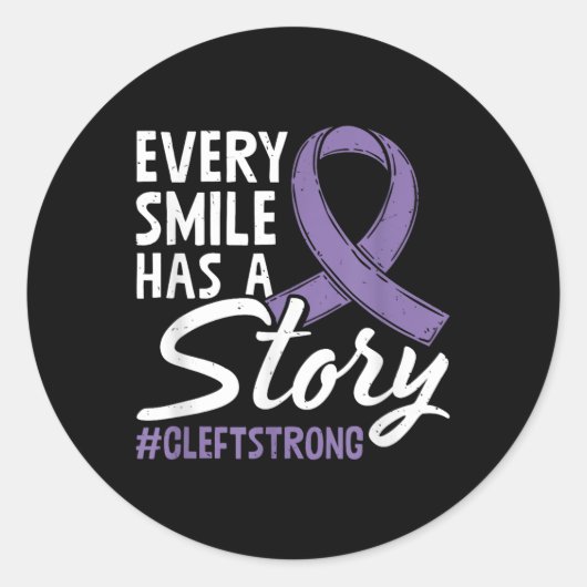 Sticker Rond Cleft Strong Cleft Warrior Cleft Craniofacial Awar (Devant)