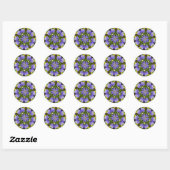 Sticker Rond Clematis Abstrait Flower Art (Feuille)