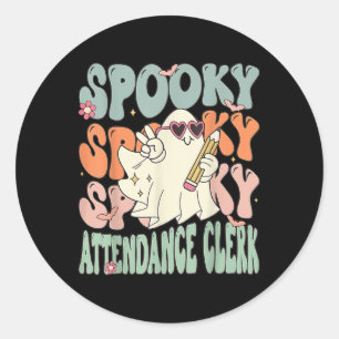 Sticker Rond Clerc de la présence super Funny Halloween Costume