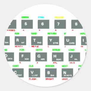 Sticker Rond Clés de clavier de spectre de Sinclair ZX