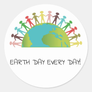 Sticker Rond Clés de Earth Day Every Day