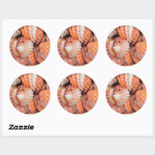 Sticker Rond Clés de Floride, Key West, coquillages (Feuille)
