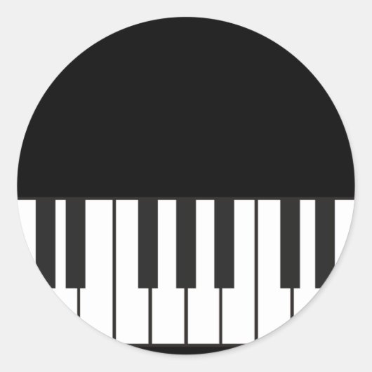Sticker Rond Clés de piano (Devant)