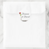 Sticker Rond Clés de piano et rose (Sac)