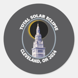 Sticker Rond Cleveland Ohio 2024 Trajectoire de l'éclipse solai