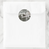 Sticker Rond Cleveland Ohio noir et blanc (Sac)