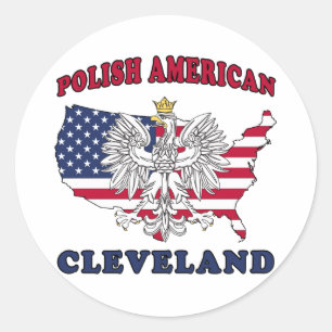 Sticker Rond Cleveland Ohio Polonais