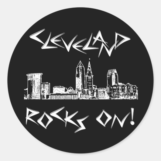 Sticker Rond Cleveland Rocks ! (Devant)