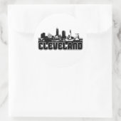 Sticker Rond Cleveland Skyline (Sac)