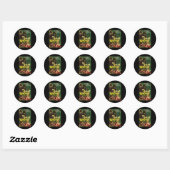 Sticker Rond Clic de sangsues géantes Halloween Monster Poster  (Feuille)