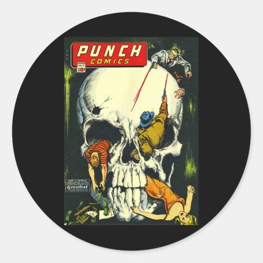 Sticker Rond Clic Monster Poster Horror Comic Book (Devant)