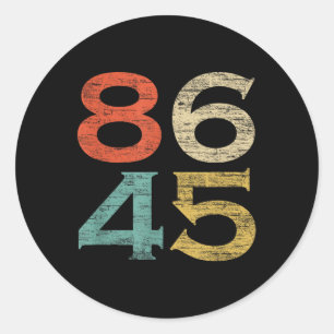 Sticker Rond Clic Style Vintage 86 45 Anti Trump