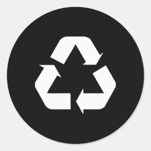 Sticker Rond Clic vert-blanc Recycle Sign Design Standard