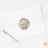 Sticker Rond Client en marbre blanc et or merci (Enveloppe)