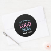 STICKER ROND CLIENT SIMPLE CONTEMPORAIN PROPRE NOIR MODE (Enveloppe)