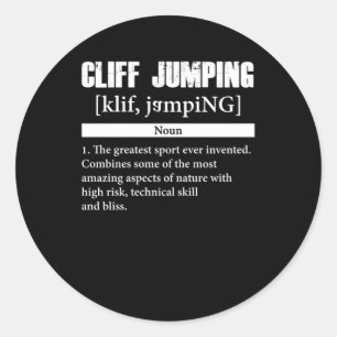 Sticker Rond Cliff Jumping Définition Cliff Diving Cadeau