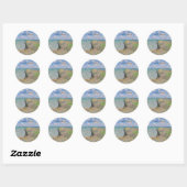 Sticker Rond Cliff Walk à Pourville par Claude Monet (Feuille)