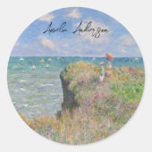 Sticker Rond Cliff Walk à Pourville par Claude Monet (Devant)