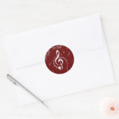 Sticker Rond Climacic G Clef Music Rouge (Enveloppe)