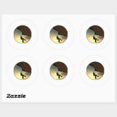 Sticker Rond Climbing mountain man (Feuille)