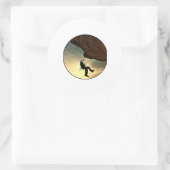 Sticker Rond Climbing mountain man (Sac)