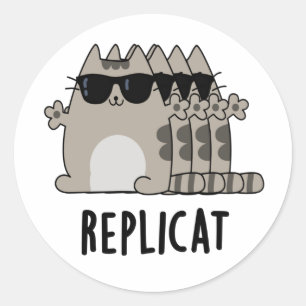 Sticker Rond Clin de chat répliqué