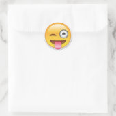 Sticker Rond Clin d'oeil effronté d'emoji (Sac)