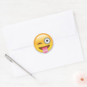 Sticker Rond Clin d'oeil effronté d'emoji (Enveloppe)
