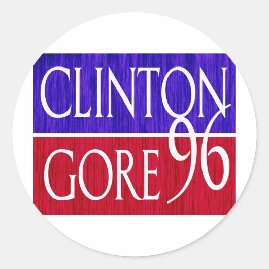 Sticker Rond Clinton Gore 96 Distressed Design (Devant)