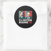 Sticker Rond Clinton Kaine 16 - Posterisé — (Sac)