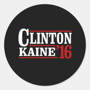 Sticker Rond Clinton Kaine 2016 - Panneau rétro —