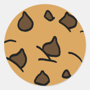 Sticker Rond Clipart de dessin IMMENSE Chip de chocolat Cookie 