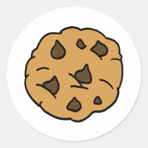 Sticker Rond Clipart de dessin IMMENSE Chip de chocolat Cookie 