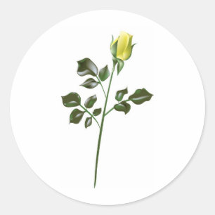 Sticker Rond Clipart rose jaune