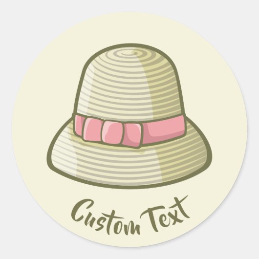 Sticker Rond Cloche Casquette jaune (Devant)
