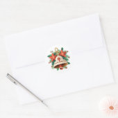Sticker Rond Cloche de Noël (Enveloppe)