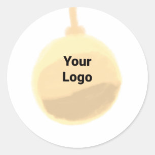Sticker Rond cloche de noël jaune simple
