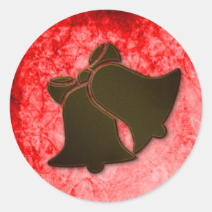 Sticker Rond Cloches Brown vintages sur joints d'enveloppe roug