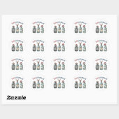 Sticker Rond Cloches cadeaux de Noël (Feuille)
