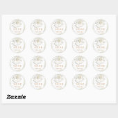 Sticker Rond Cloches de l'église n mariage floral blanc (Feuille)