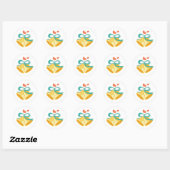Sticker Rond Cloches de mariage (Feuille)