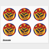 Sticker Rond Cloches et ruban de Noël (Feuille)