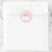 Sticker Rond Cloches mariages rose pastel (Sac)