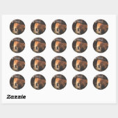 Sticker Rond Closeudo d'un mignon cheval Brown nez (Feuille)