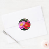 Sticker Rond Closeup Chinois pivoines fleurs Carte postale Post (Enveloppe)