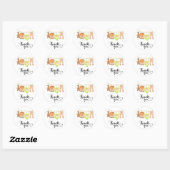 Sticker Rond Clothesline baby shower merci (Feuille)