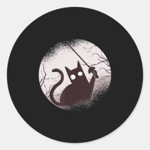 Sticker Rond Clôture Jeu joueur fencer sport clôture Chat