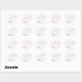 Sticker Rond Cloud 9 Gold Stars Aquarelle Baby shower rose (Feuille)