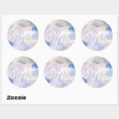 Sticker Rond Cloud 9 Gouache Peinture Baby shower de brosse (Feuille)